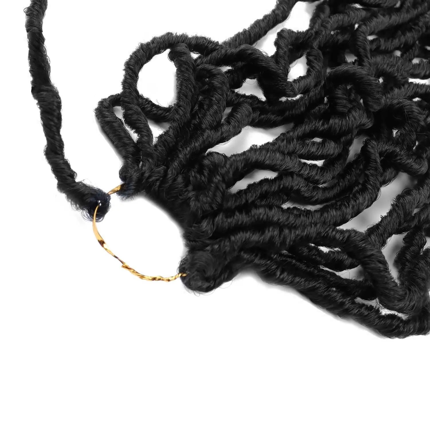 7 Packs 24 Inch Soft Locs Crochet Hair Pre Looped Curly Wavy Faux Locs Crochet Braids for Natural Butterfly Crochet Hair for Black Women (24 inch(pack of 7), 1B)