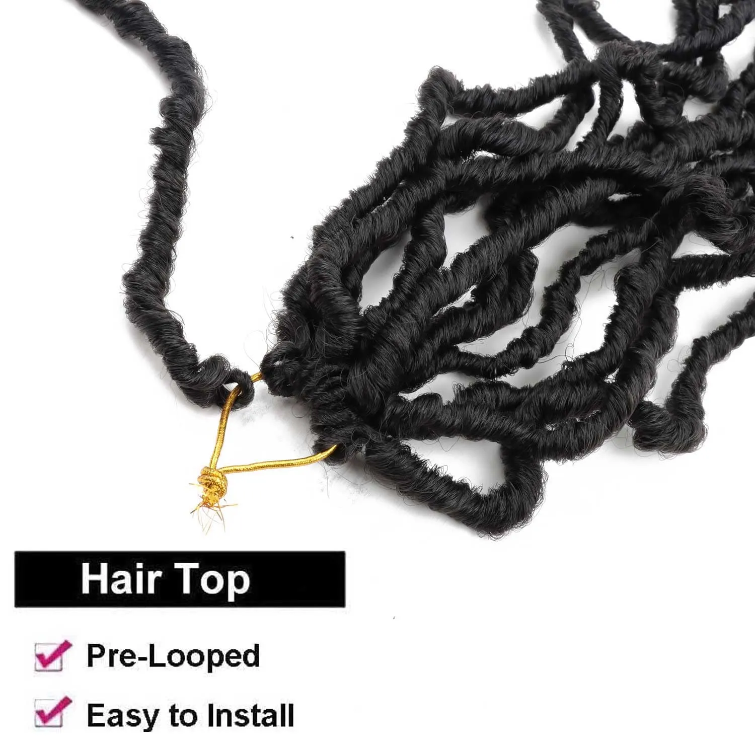 7 Packs Crochet Faux Locs Hair 24 Inch Curly Wavy Goddess Locs Braids for Natural Butterfly Soft Locs Crochet Hair for Black Women (24 inch(pack of 7), 2#)