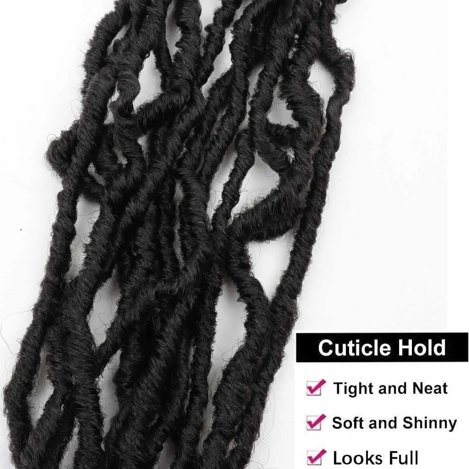 7 Packs Crochet Faux Locs Hair 24 Inch Curly Wavy Goddess Locs Braids for Natural Butterfly Soft Locs Crochet Hair for Black Women (24 inch(pack of 7), 2#)