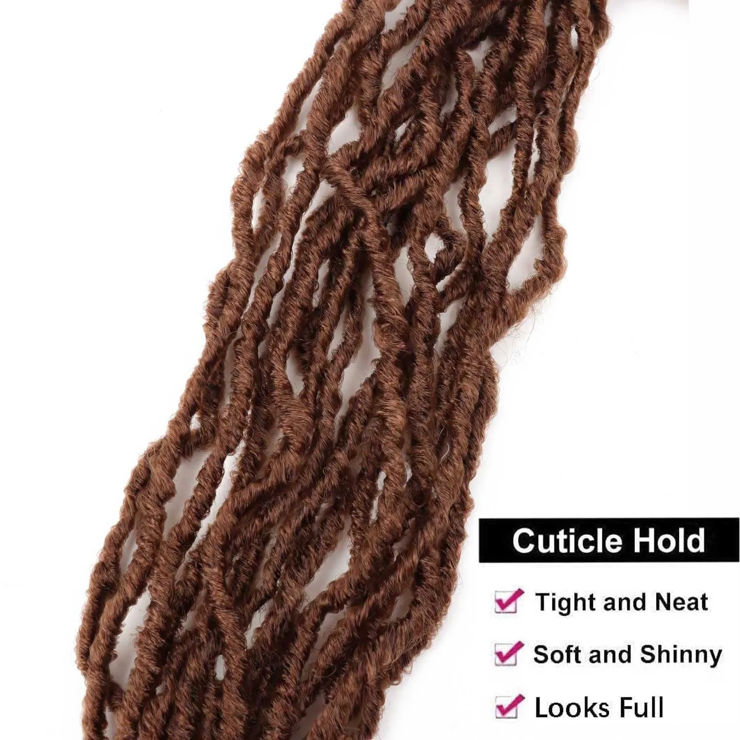 7 Packs Soft Locs 24 Inch Crochet Hair Pre Looped Curly Wavy Faux Locs Crochet Braids for Natural Butterfly Locs Crochet Hair for Black Women (24 inch(pack of 7), 30#)