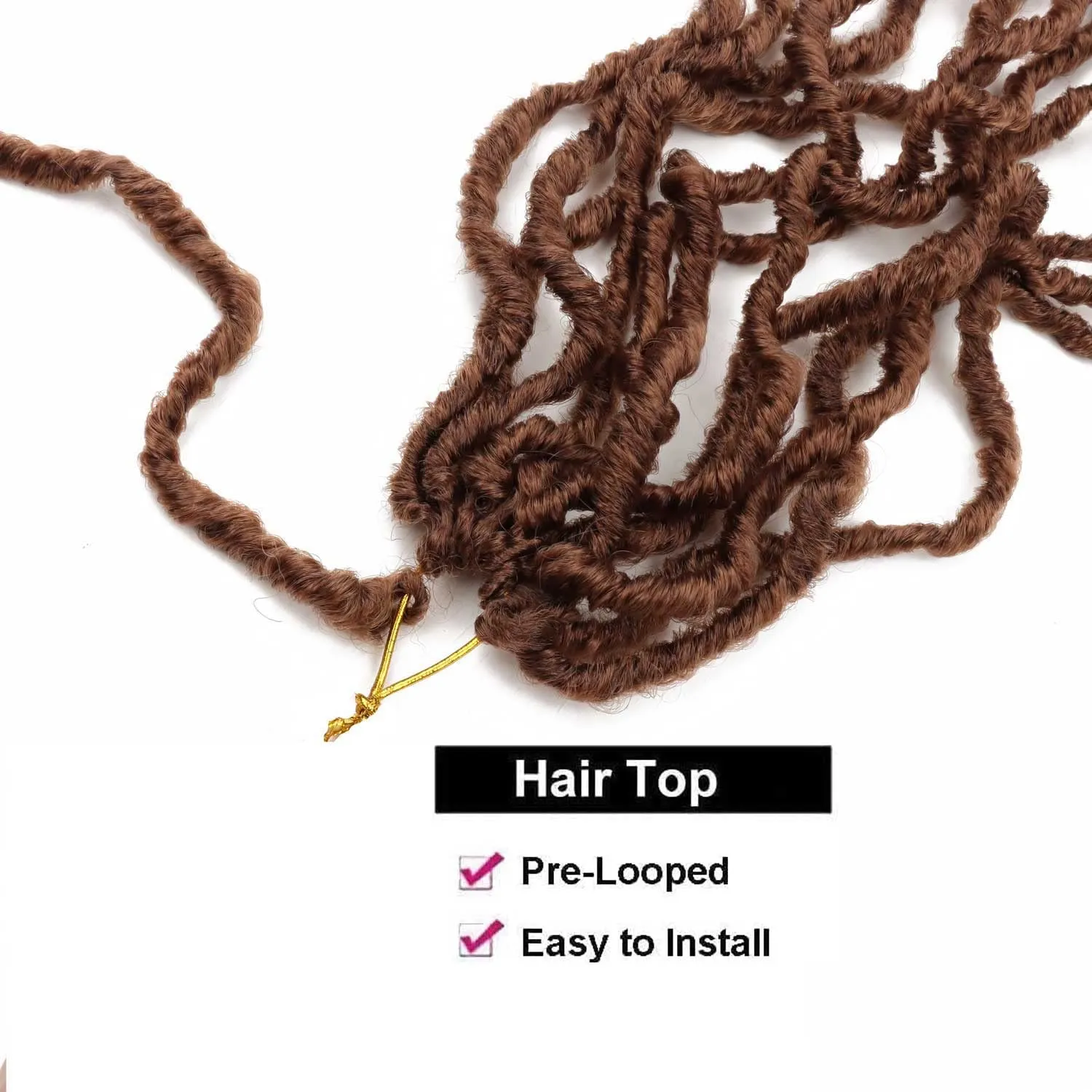7 Packs Soft Locs 24 Inch Crochet Hair Pre Looped Curly Wavy Faux Locs Crochet Braids for Natural Butterfly Locs Crochet Hair for Black Women (24 inch(pack of 7), 30#)