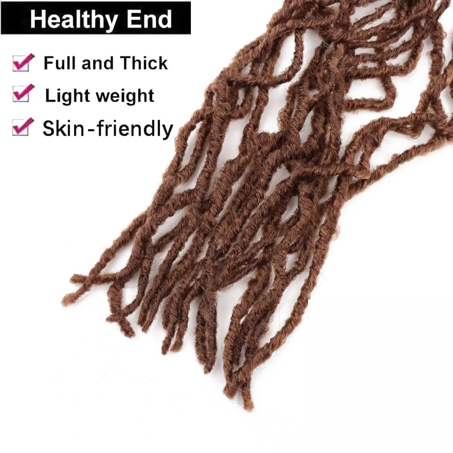 7 Packs Soft Locs 24 Inch Crochet Hair Pre Looped Curly Wavy Faux Locs Crochet Braids for Natural Butterfly Locs Crochet Hair for Black Women (24 inch(pack of 7), 30#)