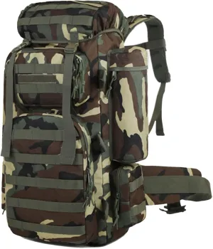 70L Tactical Hiking Backpack, Military Camouflage Rucksack, Waterproof Army Assault Pack for Camping & Travel (New Camo)