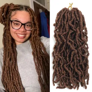8 Packs Short Faux Locs Crochet Hair Brown 12Inch Soft Locs wavy 120 Strands Dreadlocks Crochet Braids Natural Pre-Looped Crochet Hair for Black Women (12 Inch (Pack of 8), 30)