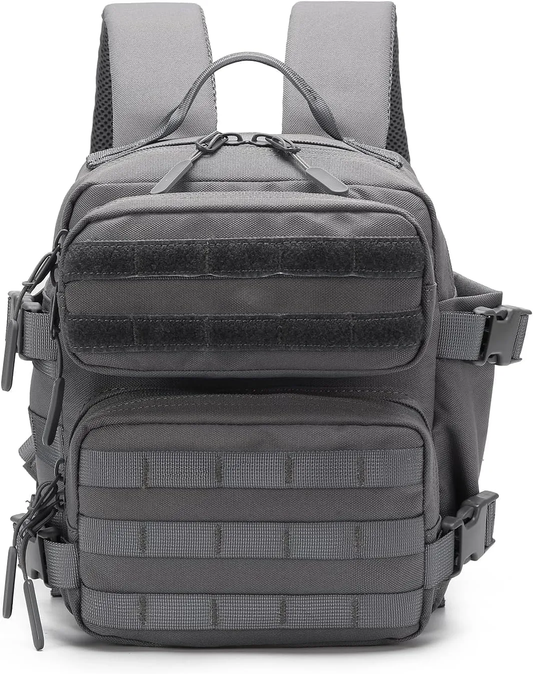 9L Mini Tactical Backpack Men Women Small Assault Rucksack Water-proof GYM Hiking Bug Out Bag with molle attachments (Gray)