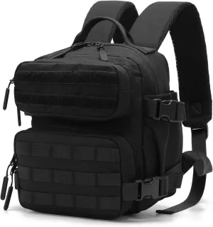 9L Mini Tactical Backpack, Multi-Purpose Rucksack,Small Gym Bag, EDC Molle, for Men and Women (Black)