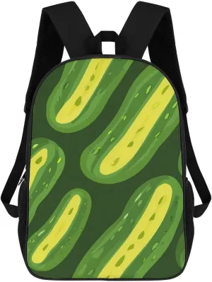 Abstract Cucumbers Pickles 17 Inch Travel Backpack Casual Daypacks Computer Shoulder Bag for Work Shopping Unisex