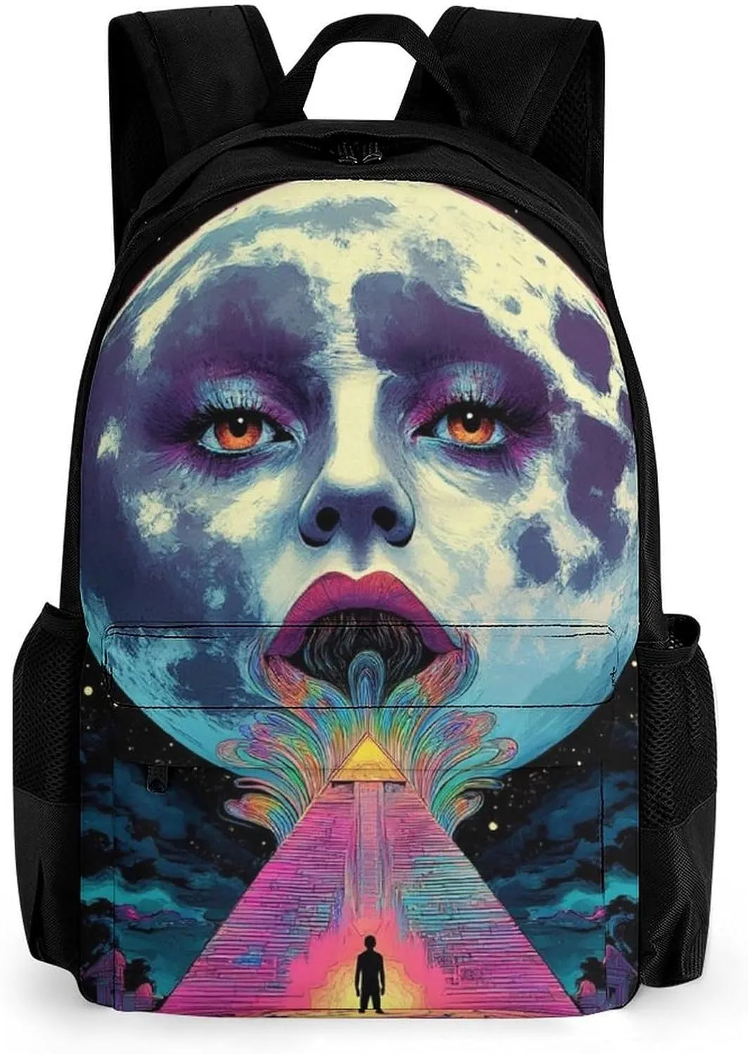 Abstract Egyptian Pyramid Spaceship Art Rucksacks Lightweight Multipurpose Anti-Theft Shoulder Bag Big Capacity Laptop Book Bag Rucksack With Padded Straps