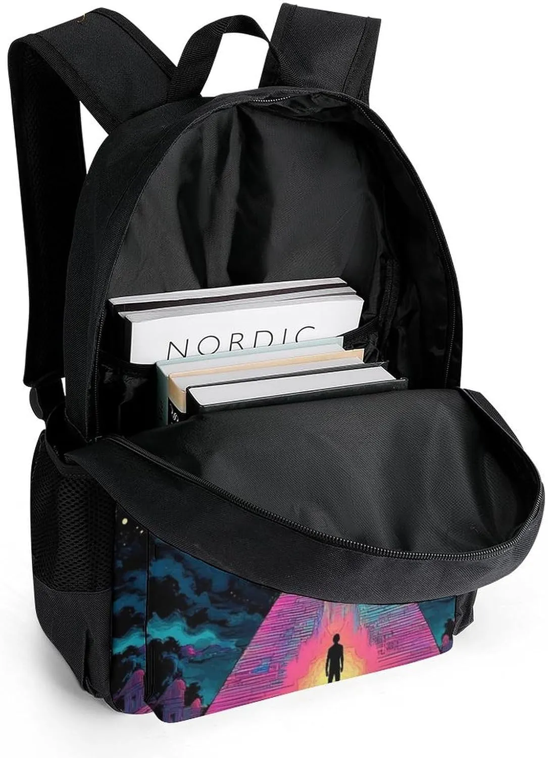 Abstract Egyptian Pyramid Spaceship Art Rucksacks Lightweight Multipurpose Anti-Theft Shoulder Bag Big Capacity Laptop Book Bag Rucksack With Padded Straps