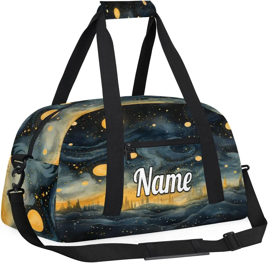 Abstract Starry Sky Personalized Dance Bag for Girls Boys Sport Duffel Bag with Your Name Kids Gymnastics Travel Bags