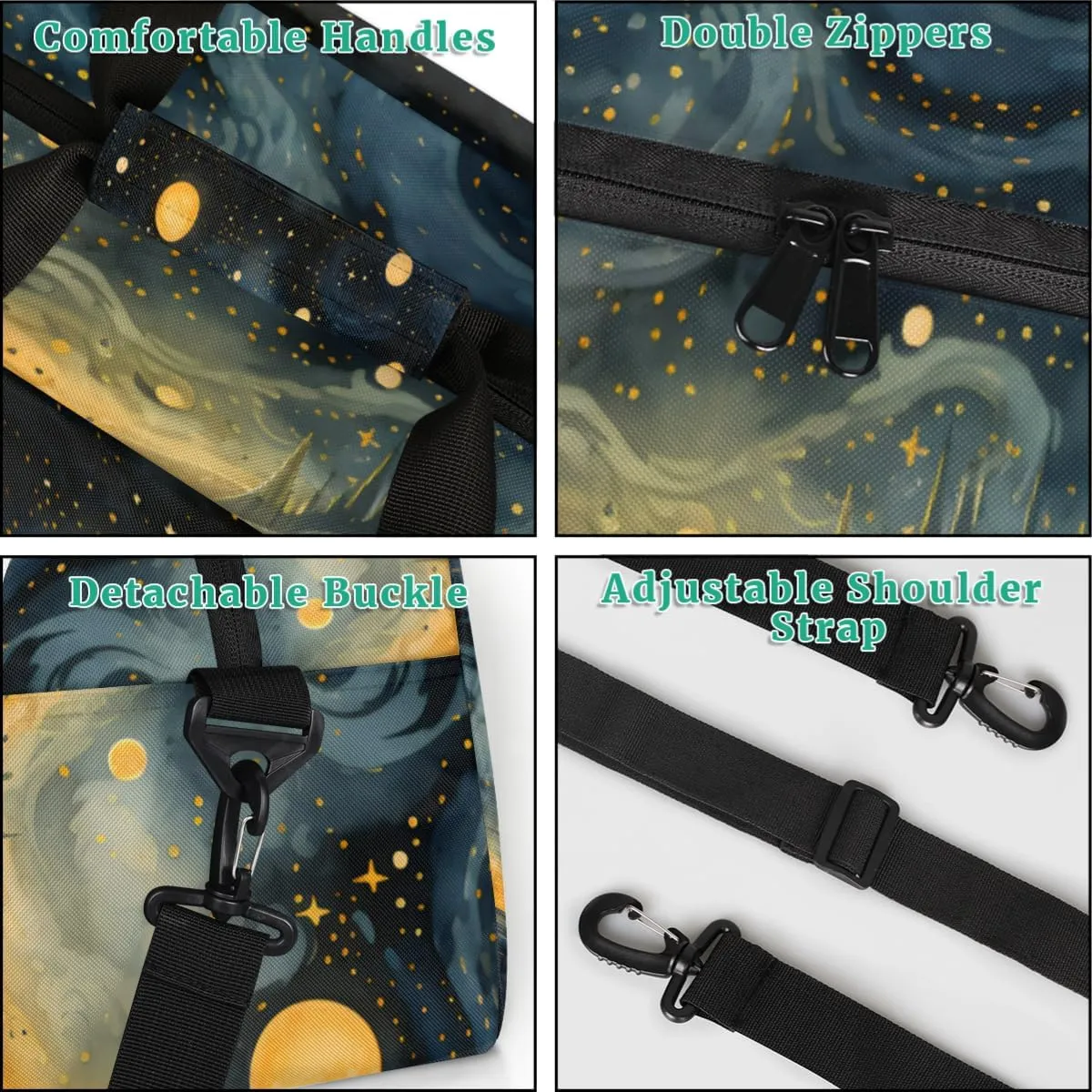 Abstract Starry Sky Personalized Dance Bag for Girls Boys Sport Duffel Bag with Your Name Kids Gymnastics Travel Bags