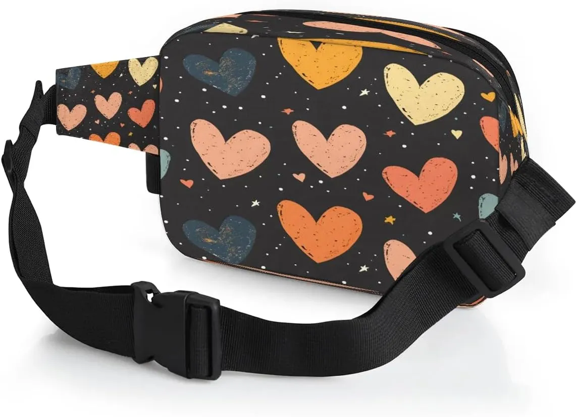 Abstraction Love Color Patterns Fanny Packs for Women Men Waterproof Waist Bag with Adjustable Strap Belt Bag for Travel Running Hiking