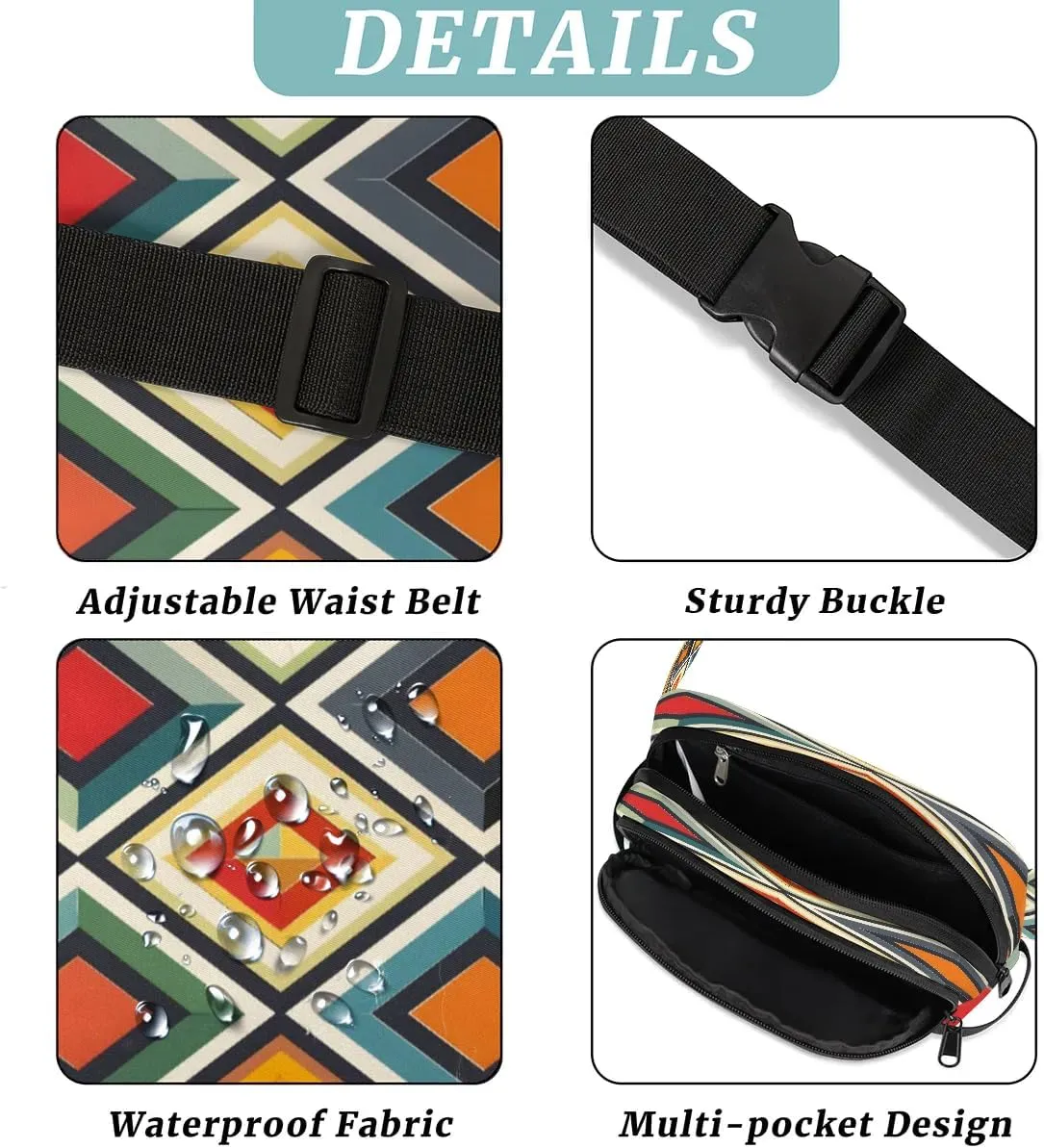 Abstraction Texture Fanny Printings Fanny Packs for Women Men Waterproof Waist Bag with Adjustable Strap Belt Bag for Travel Running Hiking