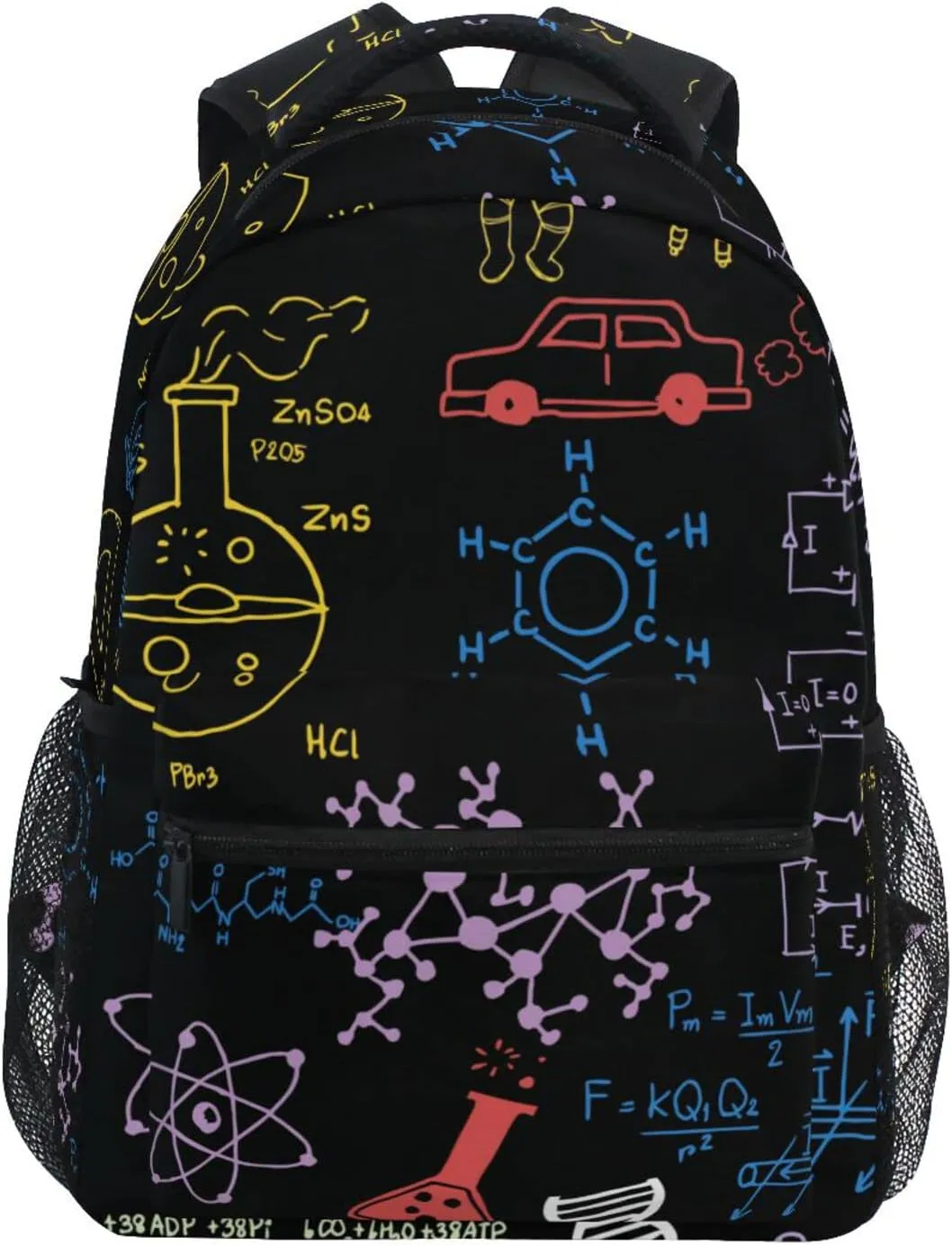 Acpiggto Backpack Daypack Shoulder Bag Science Concept Chemical Biology Geography Space Rucksack Bookbag Boys Girls