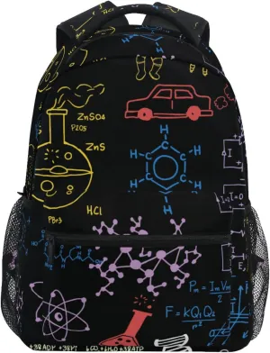 Acpiggto Backpack Daypack Shoulder Bag Science Concept Chemical Biology Geography Space Rucksack Bookbag Boys Girls
