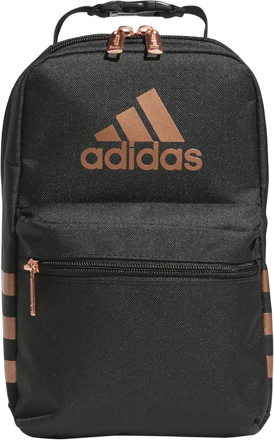adidas Santiago Lunch Bag Cooler for Women and Men, Insulated Food Container Box with Mesh Pocket, Carbon Grey/Rose Gold/3.0, One Size