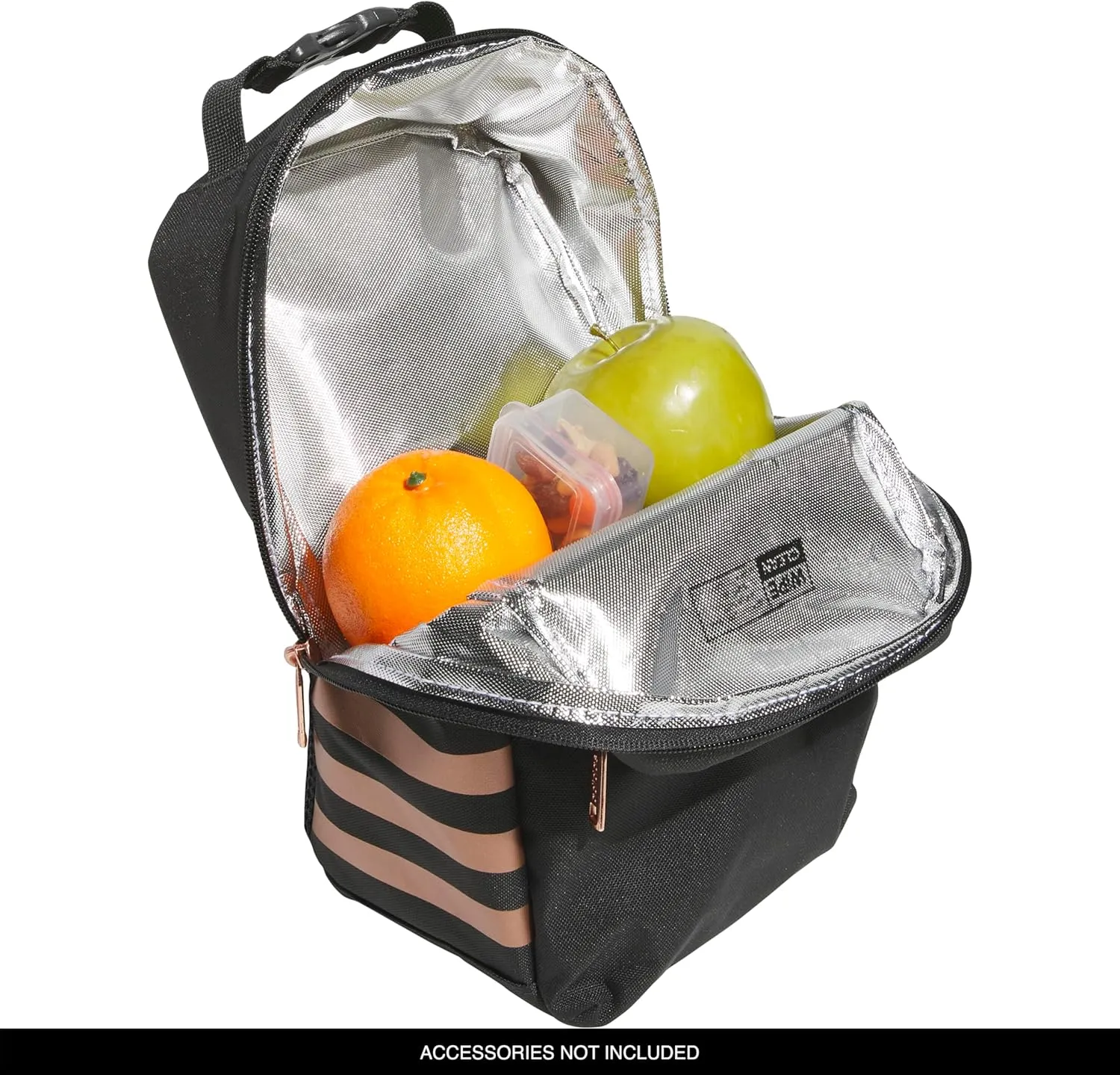 adidas Santiago Lunch Bag Cooler for Women and Men, Insulated Food Container Box with Mesh Pocket, Carbon Grey/Rose Gold/3.0, One Size