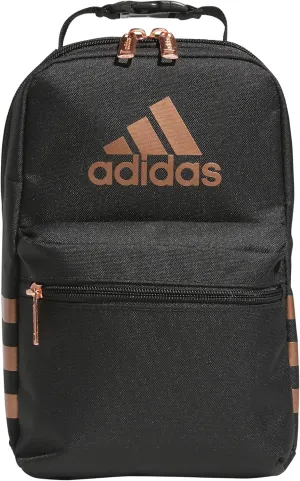 adidas Santiago Lunch Bag Cooler for Women and Men, Insulated Food Container Box with Mesh Pocket, Carbon Grey/Rose Gold/3.0, One Size