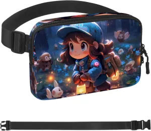 Adventure Girl-7 Crossbody Fanny Pack for Men&Women,Belt Bag for Travel Casual Walking Running Hiking Cycling