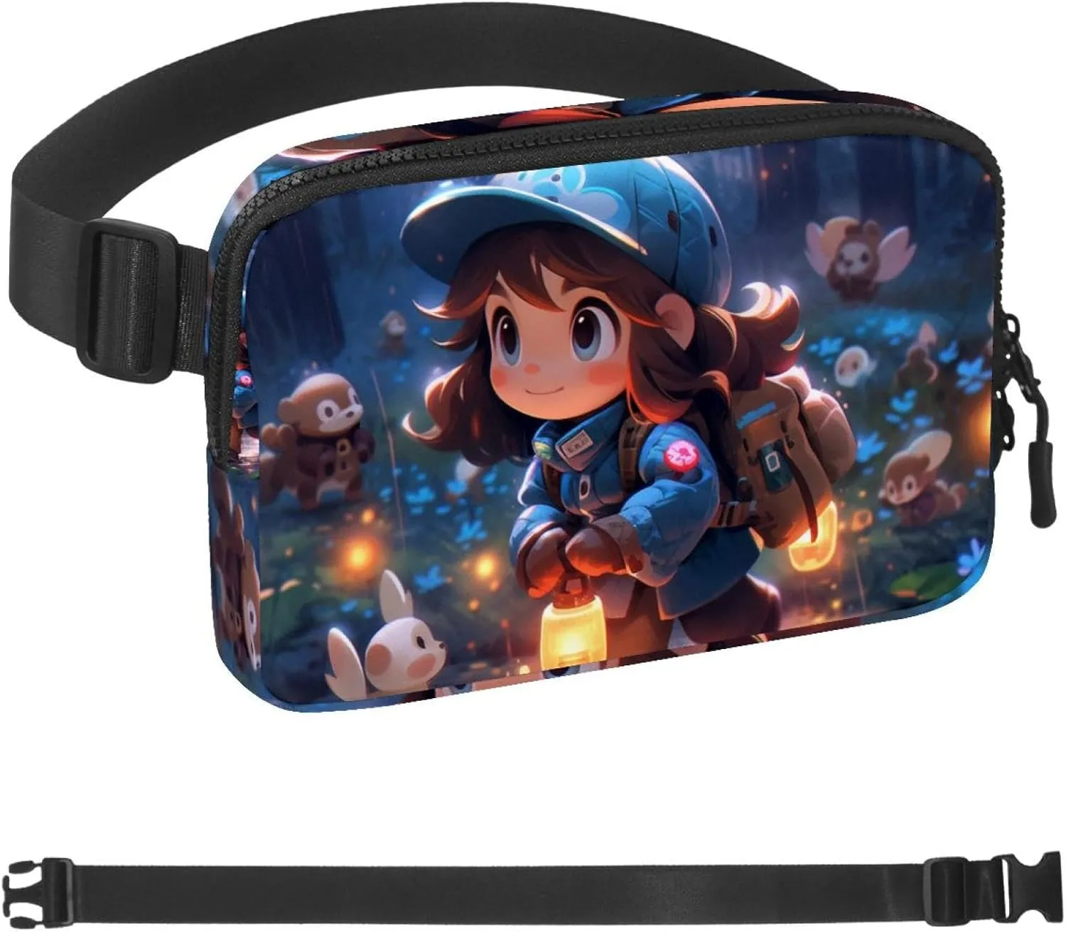 Adventure Girl-7 Crossbody Fanny Pack for Men&Women,Belt Bag for Travel Casual Walking Running Hiking Cycling