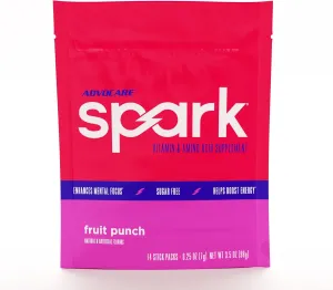 AdvoCare Spark Vitamin & Amino Acid Supplement - Focus & Energy Drink Powder Mix with Vitamin A, B-6, C & E - Also Includes L-Carnitine & L-Tyrosine - Fruit Punch, 14 Stick Packs