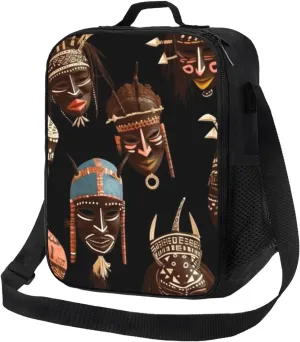 African Ritual Ethnic Tribal Lunch Bag for Men Women Insulated Lunch Box for Adult Reusable Lunch Tote Bags Large Capacity Lunch Case Leakproof Cooler Lunch Container for Work Travel Office