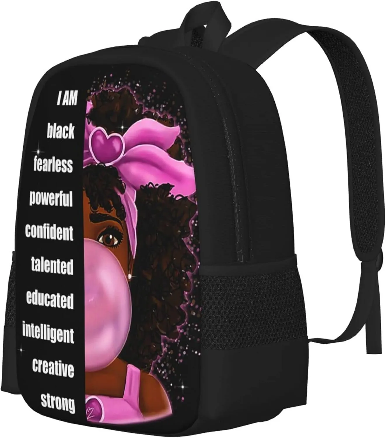 Afro Black Girl Backpack Laptop Backpack African Bookbag for Teen Women School Students Office 17 Inch