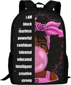 Afro Black Girl Backpack Laptop Backpack African Bookbag for Teen Women School Students Office 17 Inch