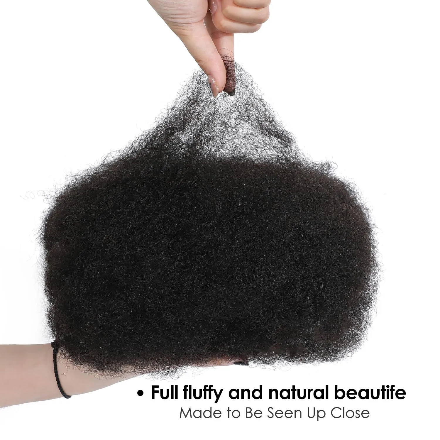 Afro Kinkys Bulk Human Hair 14 Inch 50g, Natural Black 100% Real 4c Kinky Curly Human Hair For Mini Twists, Braiding, Micro Locs, Repair Locs, And Dreadlock Extensions(1B#, 14inch, 1pack)