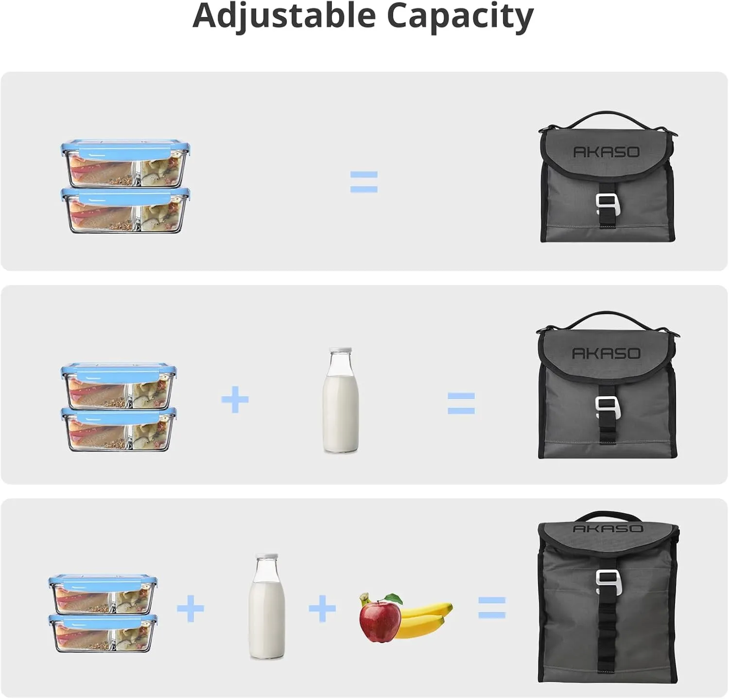 AKASO Insulated Cooler Lunch Bag Packable Lunch Box 12 Can Cooler Bag with Adjustable Shoulder Strap for Office Picnic, Dark Gray