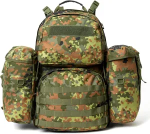 Akmax MOLLE II Medium Rucksack Military Tactical Backpack with Detachable Side Pouches & Upgraded Frame for Enhanced Comfort