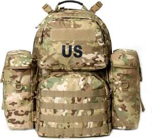 Akmax MOLLE II Medium Rucksack Military Tactical Backpack with Detachable Side Pouches & Upgraded Frame for Enhanced Comfort