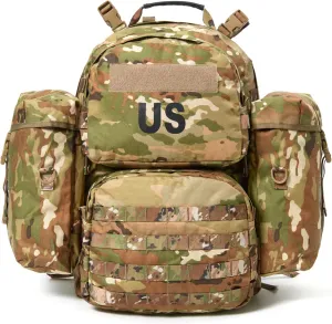 Akmax MOLLE II Medium Rucksack Military Tactical Backpack with Detachable Side Pouches & Upgraded Frame for Enhanced Comfort
