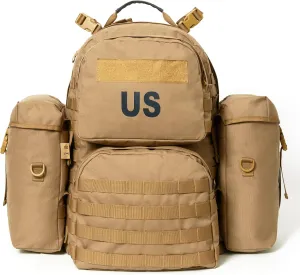 Akmax MOLLE II Medium Rucksack Military Tactical Backpack with Detachable Side Pouches & Upgraded Frame for Enhanced Comfort