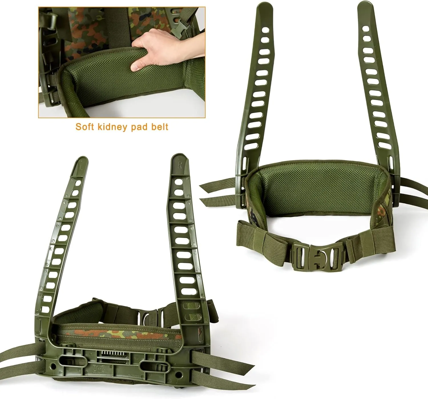 Akmax MOLLE II Medium Rucksack Military Tactical Backpack with Detachable Side Pouches & Upgraded Frame for Enhanced Comfort