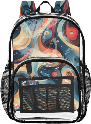 ALAZA Coil Bubble Clear Fashion Backpack for Women Men Transparent Travel School Bag Daypack for Boys Girls