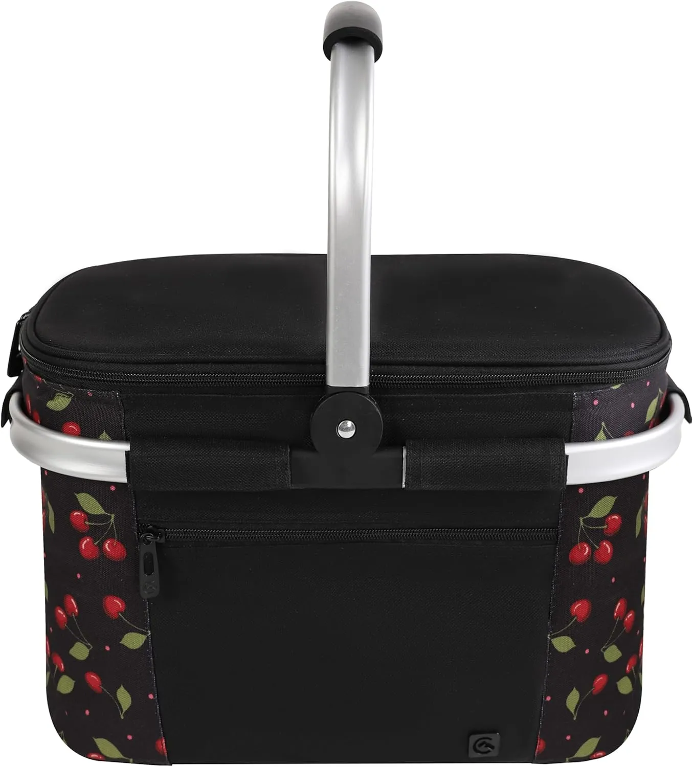 ALLCAMP Insulated Cooler Bag Portable Collapsible Picnic Basket Cooler with Sewn in Frame (Medium Cherry Pattern)