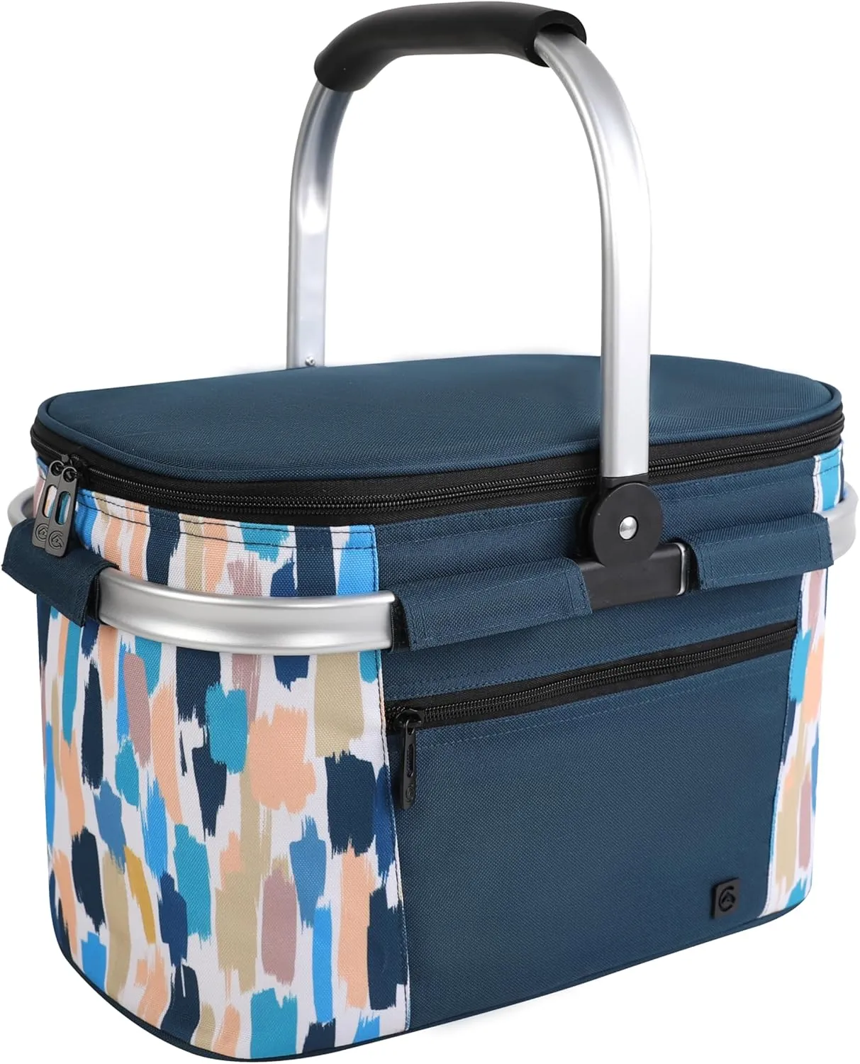 ALLCAMP Insulated Cooler Bag Portable Collapsible Picnic Basket Cooler with Sewn in Frame (Medium Graffiti Pattern)