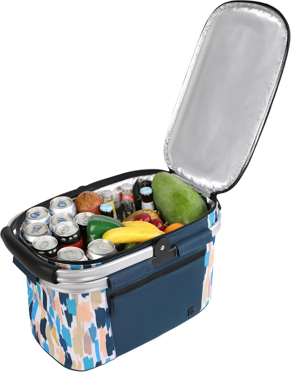 ALLCAMP Insulated Cooler Bag Portable Collapsible Picnic Basket Cooler with Sewn in Frame (Medium Graffiti Pattern)
