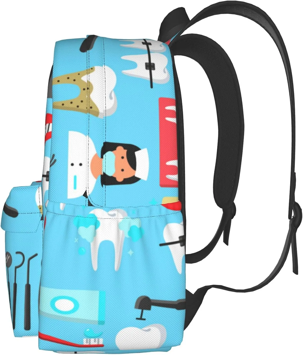 AMRANDOM Teeth Dental Seamless Pattern Blue Backpack Purse for Women Men Travel Bag Rucksack Ladies for Travel Hiking