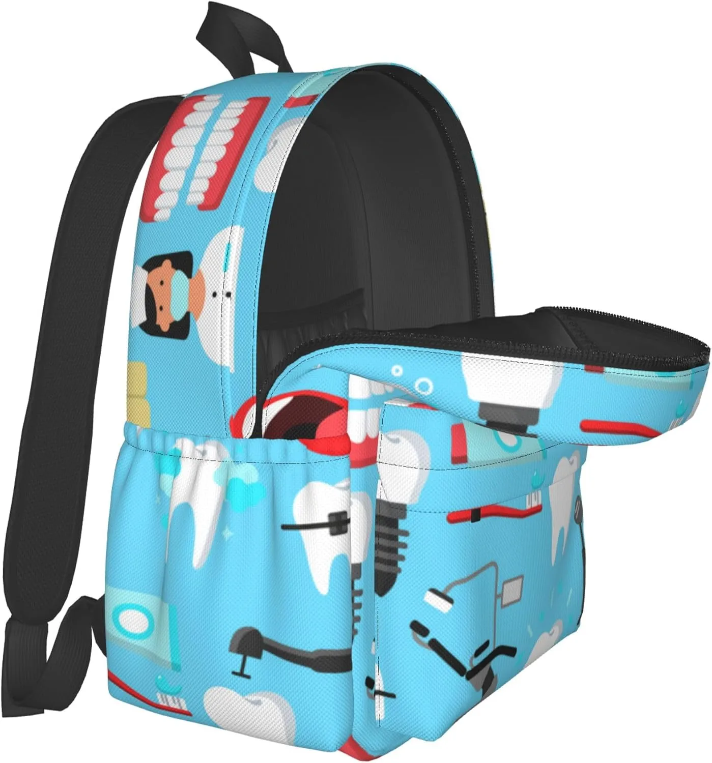 AMRANDOM Teeth Dental Seamless Pattern Blue Backpack Purse for Women Men Travel Bag Rucksack Ladies for Travel Hiking