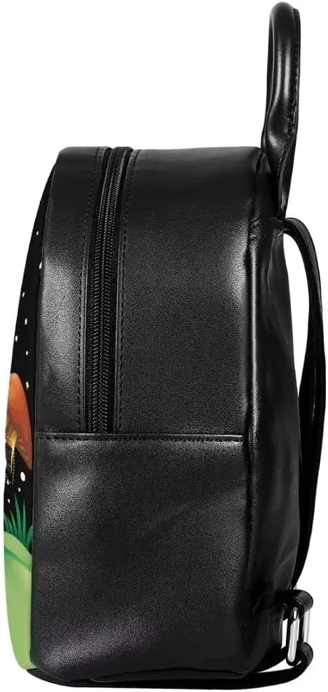 Amzbeauty Mushroom Theme Small Shoulder Bag Cool Skull Printed Cheap Mini Women Backpack for Outdoor