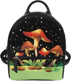 Amzbeauty Mushroom Theme Small Shoulder Bag Cool Skull Printed Cheap Mini Women Backpack for Outdoor