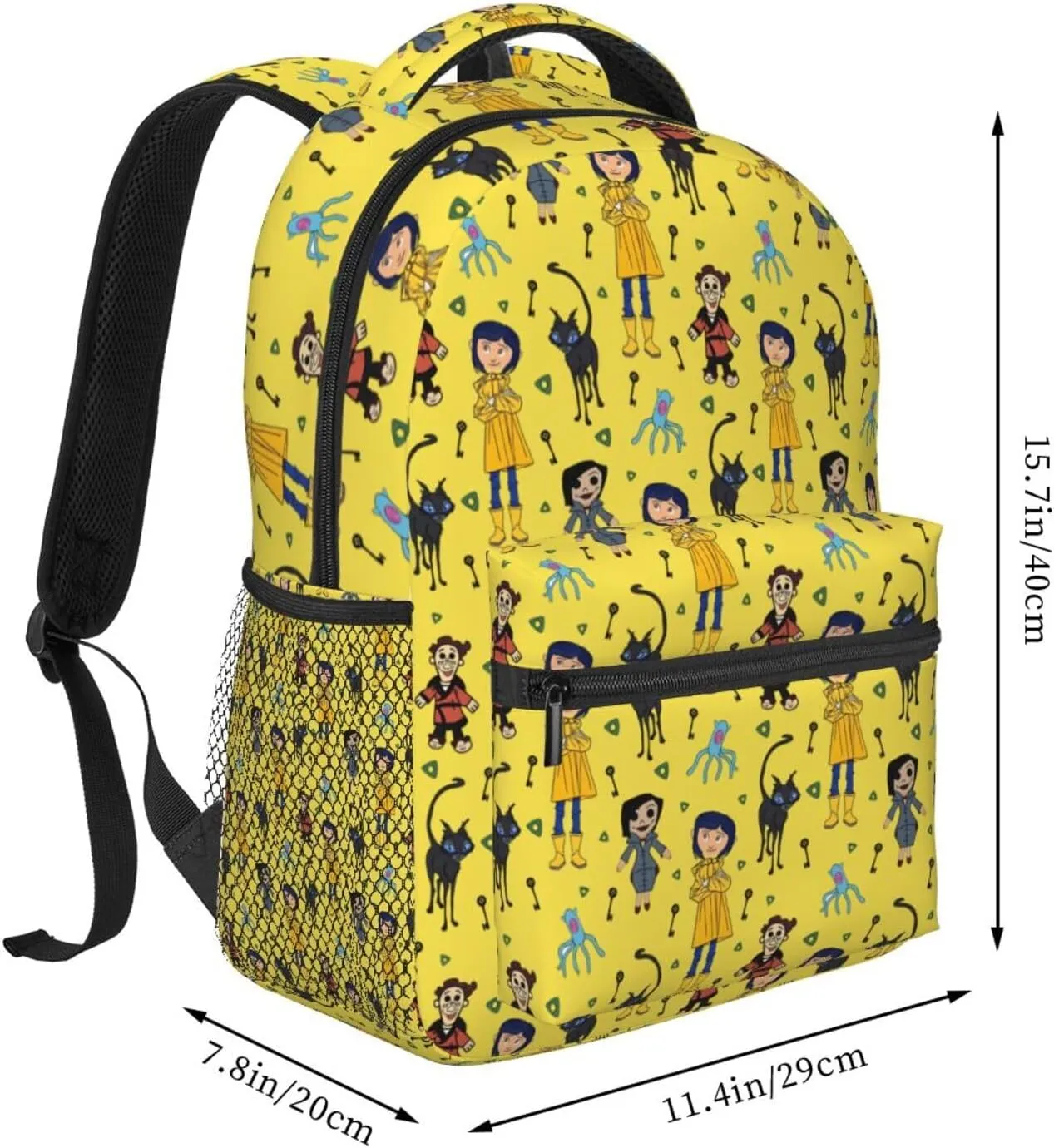 Animated Cora'Lines Movie Backpack Horror Animated Travel Casual Daypacks Lightweight Laptop Bags Outdoor Knapsack Multi-Function Bookbag