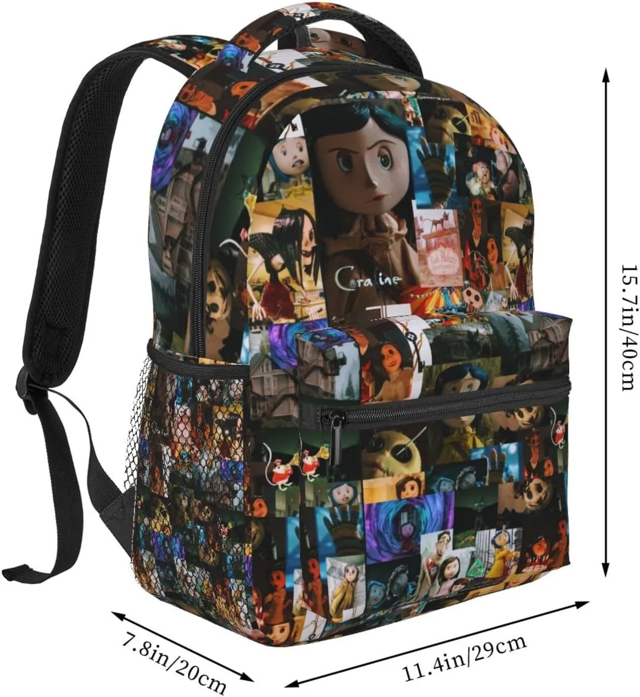 Animated Cora'Lines Movie Backpack Horror Travel Casual Daypacks Lightweight Laptop Bag Outdoor Knapsacks Multi-Function Bookbag