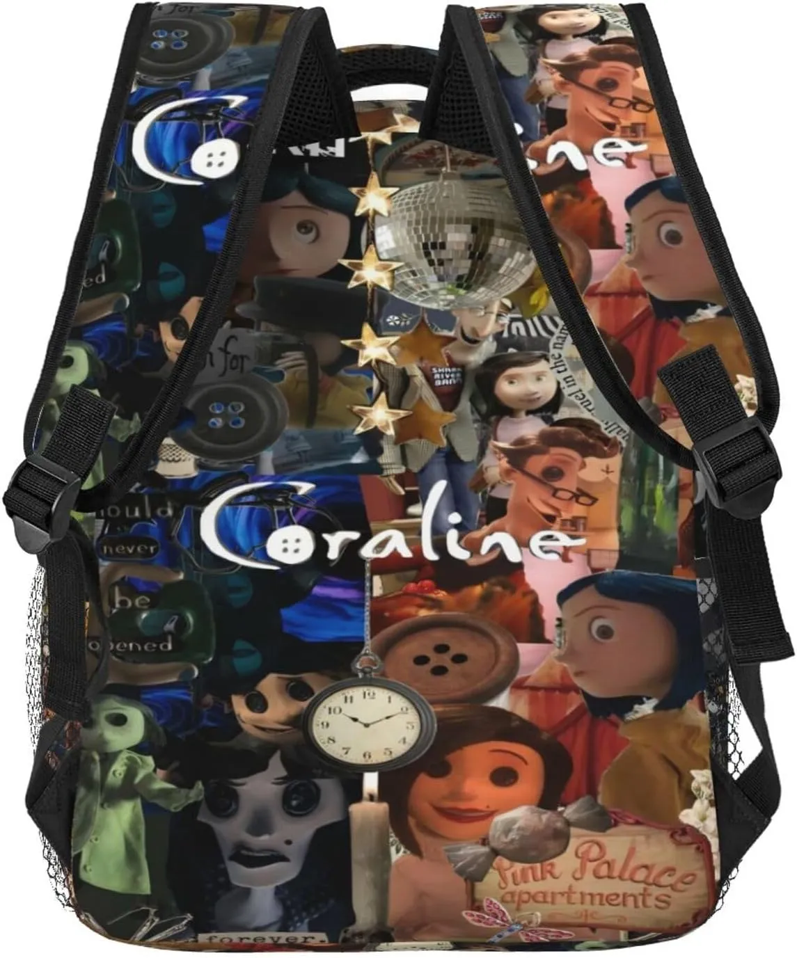 Animated Cora'Lines Movie Backpack Horror Travel Casual Daypacks Lightweight Laptop Bag Outdoor Knapsacks Multi-Function Bookbag