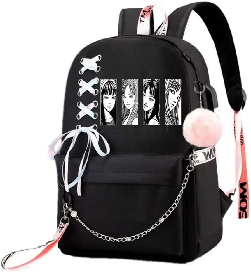 Anime Kawakami Tomie Backpack Cosplay Mochila Rucksack Kawaii Ribbon Backpack (1)