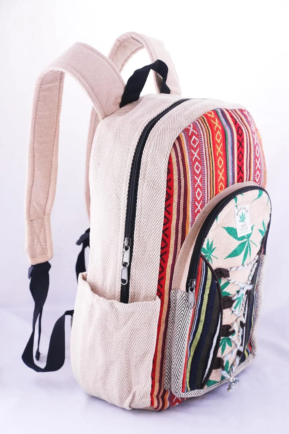 Anitya Hemp Backpack, Multi-Functional Pockets, Eco-Friendly, Unisex, Hiking Daypack, Durable Rucksack (AHLB010)