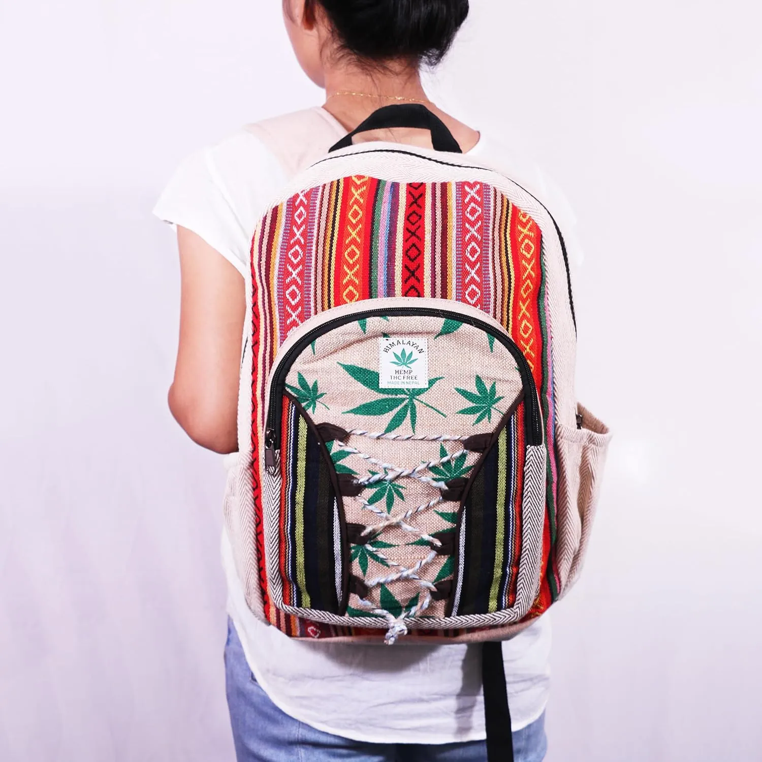 Anitya Hemp Backpack, Multi-Functional Pockets, Eco-Friendly, Unisex, Hiking Daypack, Durable Rucksack (AHLB010)