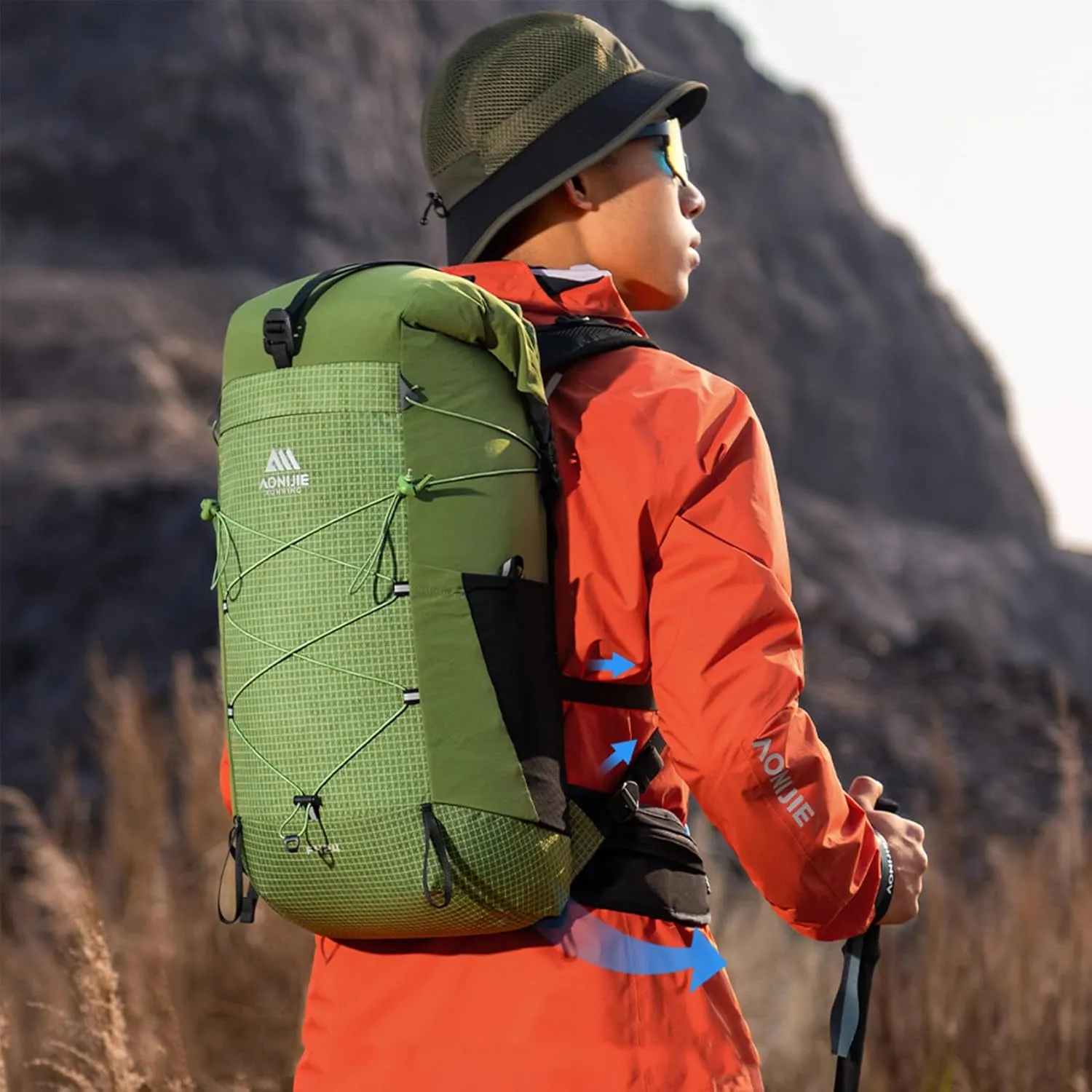 AONIJIE Hiking Backpack 24L Lightweight Hydration Pack Multifunctional Climbing Daypacks Lightweight